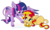 Size: 1024x622 | Tagged: safe, artist:stepandy, sunset shimmer, twilight sparkle, alicorn, classical unicorn, pony, unicorn, g4, cloven hooves, curved horn, cute, duo, female, horn, leonine tail, looking at each other, mare, shimmerbetes, twiabetes, twilight sparkle (alicorn), unshorn fetlocks, watermark