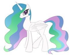 Size: 2150x1650 | Tagged: safe, artist:datapony, princess celestia, pony, g4, female, mare, missing accessory, simple background, solo, transparent background