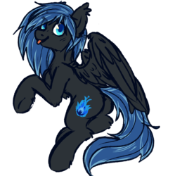 Size: 1200x1205 | Tagged: safe, artist:ruef, oc, oc only, oc:midnight light, pegasus, pony, :p, butt, cute, female, plot, solo, tongue out, wings