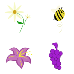Size: 5500x5500 | Tagged: safe, artist:the smiling pony, bumblesweet, daisy dreams, lily blossom, sugar grape, bee, .svg available, absurd resolution, cutie mark, cutie mark only, flower, food, grapes, no pony, simple background, transparent background, vector
