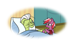 Size: 3222x1981 | Tagged: safe, artist:hawk-pony, granny smith, oc, oc:red june, pony, g4, contest, inkscape, offspring, parent:big macintosh, parent:cheerilee, parents:cheerimac, simple background, transparent background, vector