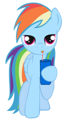 Size: 1000x1870 | Tagged: safe, artist:missytheunicorn, rainbow dash, pegasus, pony, g4, cup, drink, female, mare, simple background, solo, straw, transparent background, vector