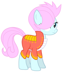 Size: 1200x1372 | Tagged: safe, artist:jennieoo, soigne folio, earth pony, pony, g4, clothes, female, hair over one eye, mare, show accurate, simple background, solo, transparent background, vector