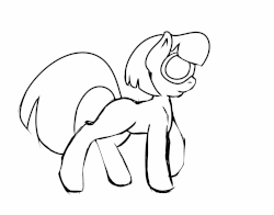 Size: 1400x1100 | Tagged: safe, artist:frecklesfanatic, photo finish, earth pony, pony, g4, animated, female, gif, glasses, sketch, walk cycle, walking