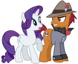 Size: 4243x3500 | Tagged: safe, artist:missy12113, rarity, sourpuss, earth pony, pony, unicorn, g4, rarity takes manehattan, duo, female, high res, male, mare, simple background, stallion, transparent background, vector, vector trace