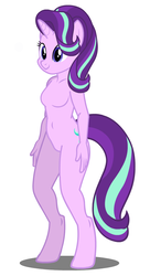 Size: 524x961 | Tagged: safe, artist:flash equestria photography, starlight glimmer, unicorn, anthro, unguligrade anthro, g4, barbie doll anatomy, belly button, breasts, featureless breasts, female, show accurate, show accurate anthro, solo
