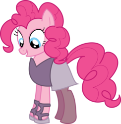 Size: 6806x6967 | Tagged: safe, artist:atomicmillennial, pinkie pie, earth pony, pony, g4, absurd resolution, clothes, dress, female, mare, simple background, socks, solo, stockings, thigh highs, transparent background, vector