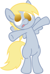 Size: 600x887 | Tagged: safe, artist:penguinbombsquad, derpy hooves, pegasus, pony, g4, bipedal, female, mare, no pupils, simple background, solo, transparent background, vector