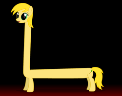 Size: 614x487 | Tagged: safe, artist:viva reverie, oc, oc only, oc:measuruler, earth pony, pony, g4, gradient background, immatoonlink, impossibly long neck, long pony, solo, wat