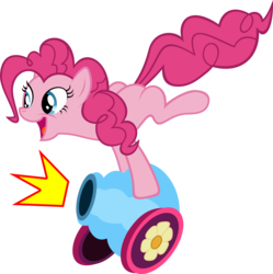 Size: 3670x3678 | Tagged: safe, artist:hombre0, pinkie pie, earth pony, pony, g4, female, high res, mare, party cannon, simple background, solo, transparent background, vector