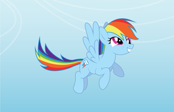 Size: 1600x1033 | Tagged: safe, artist:korikian, rainbow dash, g4, derp, female, solo, vector, wallpaper