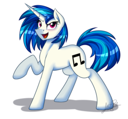 Size: 1400x1300 | Tagged: safe, artist:jack-pie, dj pon-3, vinyl scratch, pony, unicorn, g4, female, mare, missing accessory, raised hoof, simple background, solo, transparent background