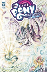 Size: 1054x1600 | Tagged: safe, artist:sara richard, idw, fluttershy, twilight sparkle, alicorn, pony, g4, spoiler:comic, spoiler:comic58, cover, twilight sparkle (alicorn)