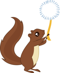Size: 5000x6008 | Tagged: safe, artist:uxyd, squirrel, g4, swarm of the century, .svg available, absurd resolution, ambiguous gender, animal, dandelion, flower, simple background, solo, transparent background, vector, vector trace