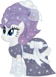 Size: 6665x9099 | Tagged: safe, artist:atomicmillennial, rarity, crystal pony, pony, unicorn, g4, absurd resolution, alternate hairstyle, clothes, crystallized, dress, female, hat, high heels, mare, simple background, solo, transparent background, vector