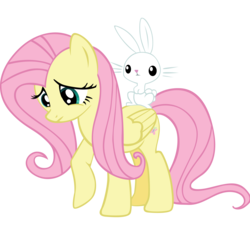 Size: 3000x3000 | Tagged: safe, artist:ocarina0ftimelord, angel bunny, fluttershy, pegasus, pony, g4, female, high res, mare, simple background, transparent background, vector