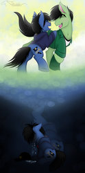 Size: 900x1812 | Tagged: safe, artist:auveiss, pony, bbbff, big hero 6, brothers, crying, disney, hiro hamada, implied death, male, ponified, siblings, tadashi hamada, tearjerker