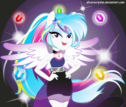 Size: 986x841 | Tagged: safe, artist:alinadreams00, oc, oc only, oc:princess crystal dreams, equestria girls, g4, elements of harmony, equestria girls-ified, ponied up