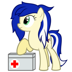 Size: 7000x7000 | Tagged: safe, artist:besttubahorse, oc, oc only, oc:cantareblue, earth pony, pony, absurd resolution, female, medcrate, raised hoof, simple background, smiling, solo, transparent background, vector