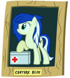 Size: 9000x10000 | Tagged: safe, artist:besttubahorse, oc, oc only, oc:cantareblue, earth pony, pony, absurd resolution, female, frame, medcrate, name plate, photo, raised hoof, simple background, smiling, solo, transparent background, vector