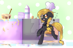 Size: 1024x683 | Tagged: safe, artist:twily-star, oc, oc only, earth pony, pony, chef's hat, female, hat, mare, solo, watermark