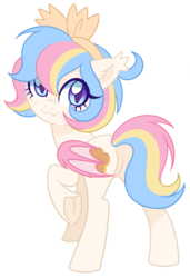 Size: 1443x2110 | Tagged: safe, artist:centchi, artist:hawthornss, oc, oc only, oc:lion ring, bat pony, pony, :3, bat pony oc, bow, butt, cute, cute little fangs, ear fluff, fangs, hair bow, looking at you, multicolored hair, plot, simple background, transparent background, underhoof