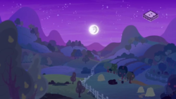 Size: 1024x576 | Tagged: safe, screencap, g4, the perfect pear, background, boomerang (tv channel), mare in the moon, moon, no pony, scenery