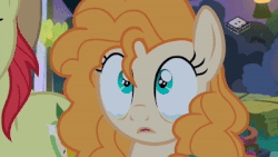 Size: 400x225 | Tagged: safe, screencap, bright mac, pear butter, earth pony, pony, g4, the perfect pear, animated, boomerang (tv channel), crying, decision, female, gif, heartbreak, male, mare, ship:brightbutter, shipping, stallion, straight