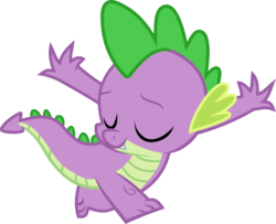 Size: 3702x3000 | Tagged: safe, artist:lekadema, spike, dragon, g4, the crystal empire, .svg available, dancing, high res, male, simple background, solo, song, the failure song, transparent background, vector
