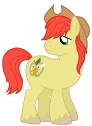 Size: 1359x1857 | Tagged: safe, artist:magpie-pony, bright mac, earth pony, pony, g4, the perfect pear, male, simple background, solo, transparent background, vector