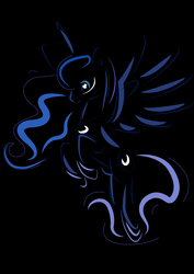 Size: 595x842 | Tagged: dead source, safe, artist:dutchcheese313, princess luna, alicorn, pony, g4, black background, female, mare, simple background, solo, vector