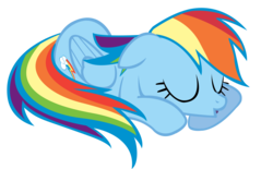 Size: 4834x3000 | Tagged: safe, artist:pikn2, rainbow dash, pegasus, pony, g4, female, high res, mare, simple background, sleeping, solo, transparent background, vector