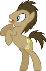 Size: 3065x4695 | Tagged: safe, artist:hombre0, doctor whooves, time turner, earth pony, pony, call of the cutie, g4, high res, male, rearing, simple background, solo, stallion, transparent background, vector