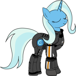 Size: 3075x3060 | Tagged: safe, artist:sethisto, trixie, pony, unicorn, g4, armor, crossover, female, high res, mare, mass effect, mass effect 3, n7, n7 armor, newbie artist training grounds, simple background, solo, transparent background, vector