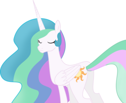 Size: 3072x2493 | Tagged: safe, artist:ifoxtrax, princess celestia, alicorn, pony, g4, butt, eyes closed, female, high res, mare, missing accessory, plot, simple background, solo, transparent background, vector