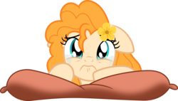 Size: 5000x2845 | Tagged: safe, artist:salemcat, pear butter, earth pony, pony, g4, the perfect pear, crying, cute, female, floppy ears, high res, mare, pearabetes, simple background, solo, transparent background