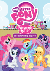 Size: 4000x5674 | Tagged: safe, artist:brainchildeats, artist:oceanity, applejack, fluttershy, pinkie pie, rainbow dash, rarity, twilight sparkle, pony, g4, .ai available, absurd resolution, collaboration, dvd cover, friendship express, mane six, vector, vector trace