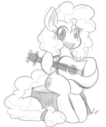 Size: 755x907 | Tagged: source needed, safe, artist:reiduran, pear butter, earth pony, pony, g4, the perfect pear, cute, female, looking at you, mare, monochrome, pearabetes, sketch, smiling, solo