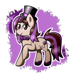 Size: 1500x1500 | Tagged: safe, artist:daromius, oc, oc only, oc:bowtie, earth pony, pony, bowtie, female, hat, mare, simple background, solo, top hat, transparent background