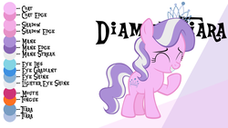 Size: 1280x720 | Tagged: safe, artist:liggliluff, diamond tiara, pony, g4, female, reference sheet, solo, vector