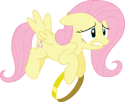 Size: 9604x7849 | Tagged: safe, artist:hawk9mm, artist:photomix3r, edit, vector edit, fluttershy, pegasus, pony, daring don't, g4, absurd resolution, female, hoof hold, mare, ring, rings of scorchero, simple background, solo, transparent background, vector, vector trace