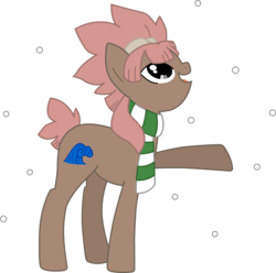 Size: 4023x3986 | Tagged: safe, artist:tokuberry, pony, absurd resolution, clothes, inazuma eleven, ponified, scarf, simple background, snow, solo, transparent background, tsunami jousuke, vector