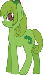 Size: 2544x4442 | Tagged: safe, artist:tokuberry, chameleon, pony, high res, inazuma eleven, kame reon, ponified, simple background, solo, transparent background, vector