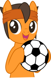 Size: 4501x6954 | Tagged: safe, artist:tokuberry, pony, absurd resolution, endou mamoru, football, inazuma eleven, ponified, simple background, solo, transparent background