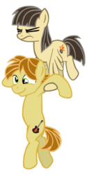 Size: 350x700 | Tagged: safe, artist:deermoon, artist:nomorethan9, mandopony, wild fire, earth pony, pegasus, pony, g4, derp, eyes closed, female, flying, holding a pony, male, mare, ponysona, ship:mandofire, shipping, simple background, stallion, straight, transparent background, vector, vector trace