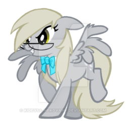 Size: 400x400 | Tagged: safe, artist:fluffywuffs, artist:kiddysa-bunnpire, artist:kyliedracani, edit, vector edit, derpy hooves, pony, g4, bowtie, discorded, female, obtrusive watermark, simple background, solo, transparent background, vector, watermark