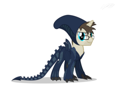 Size: 5004x3662 | Tagged: safe, artist:tsand106, oc, oc only, oc:blank novel, pony, xenomorph, absurd resolution, alien (franchise), clothes, cosplay, costume, crossover, simple background, solo, transparent background, vector