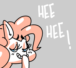 Size: 963x860 | Tagged: safe, artist:nobody, pinkie pie, earth pony, pony, g4, female, giggling, lidded eyes, reaction image, simple background, solo