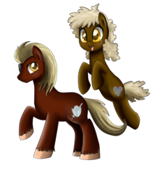 Size: 4308x4643 | Tagged: safe, artist:pridark, oc, oc only, oc:lamington, oc:praline, pony, absurd resolution, commission, cute, open mouth, raised hoof, simple background, solo, transparent background