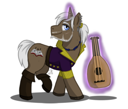 Size: 850x724 | Tagged: safe, artist:sheppard56, oc, oc only, oc:zeke songweaver, pony, glowing horn, horn, levitation, magic, ponified, simple background, telekinesis, transparent background